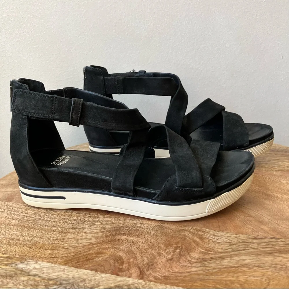 Eileen Fisher | Smart Sport Leather Strappy Sandals